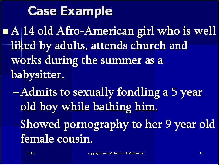 Case Example 2 Juvenile Sex Offenders CEUs
